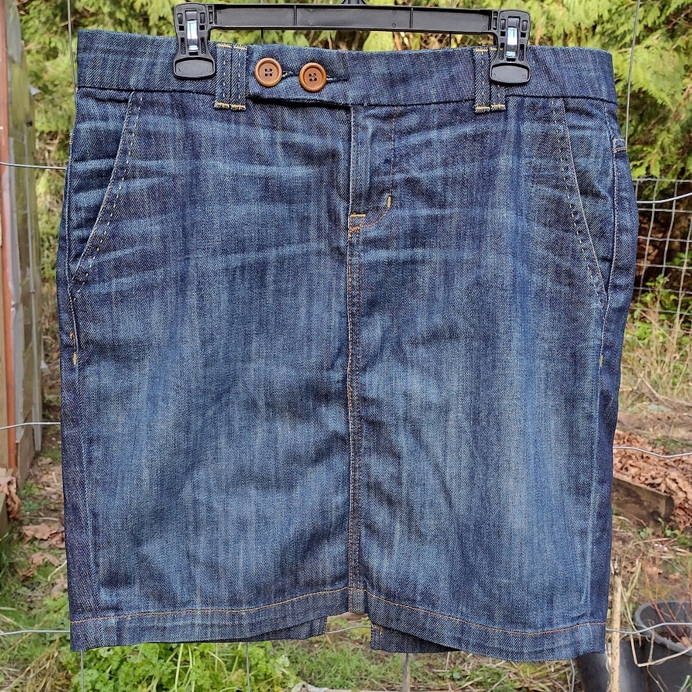 Fidelity Designer Western Style Denim Skirt with Stitching Detail